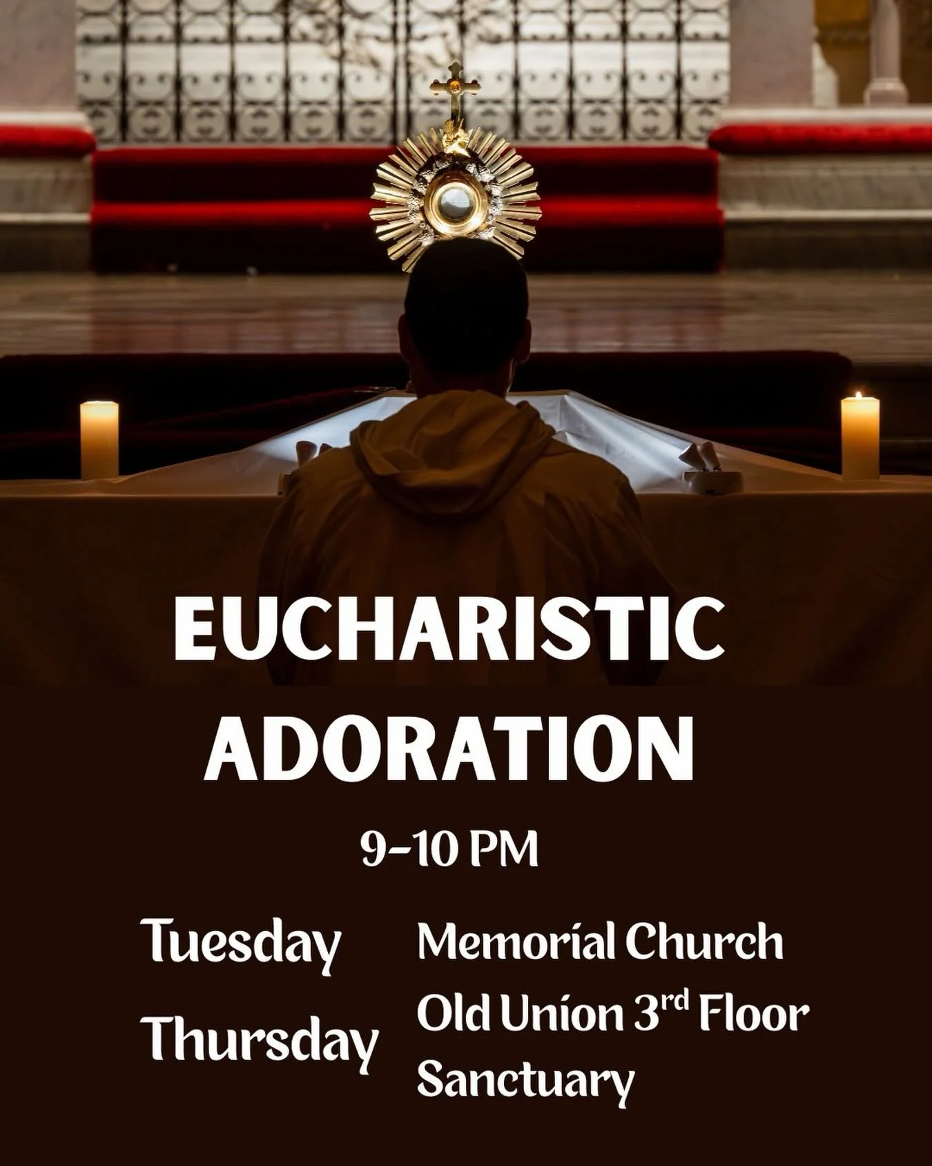 Spend some time with Jesus in Eucharistic Adoration 💛