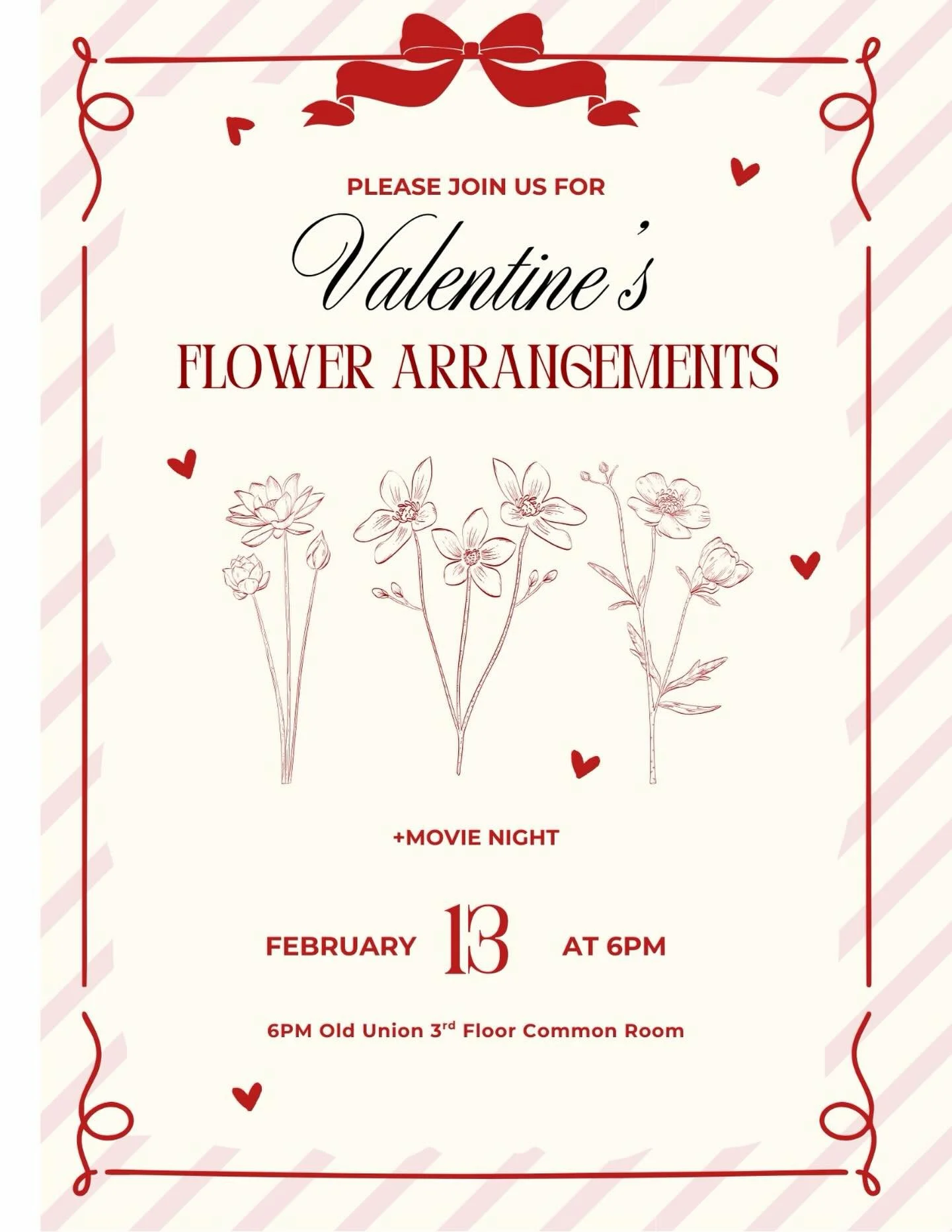 I was looking through the Book of Numbers.. and I couldn&rsquo;t find yours! 📖😉

Flower arrangement for the gals and a movie for the guys.. vote for the movie in the Undergrad WhatsApp! 🍿💐