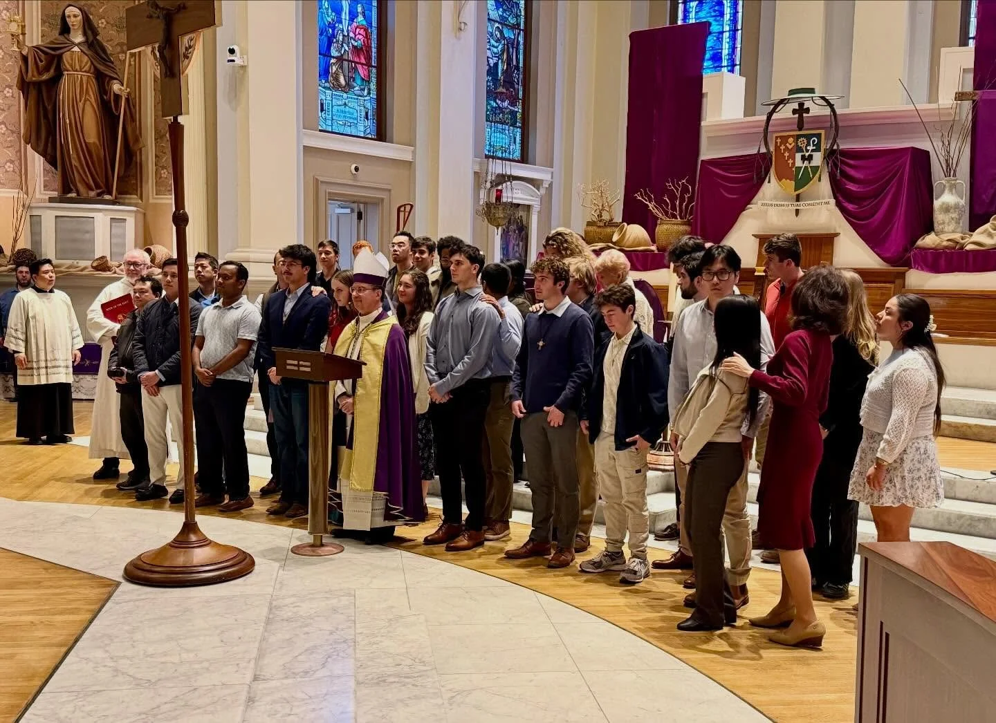Our catechumens at the Rite of Election, at the Cathedral of San Jose, formally acknowledging their desire to enter the Church this Easter Vigil. Please keep them in your prayers! 🙏