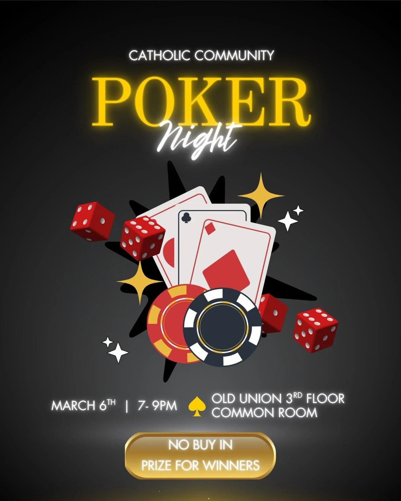 You heard that right... we&rsquo;re having a poker night THIS FRIDAY.

There are no buy ins but there will be a special prize for the winner. 👀

Come if you know how to play or if you want to learn, all are welcome!