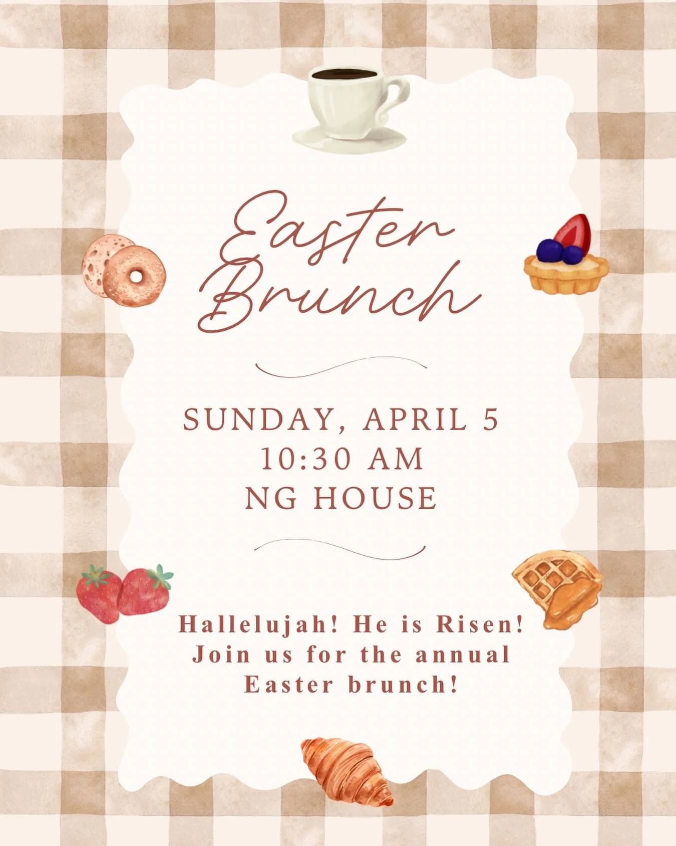 🔔 Students! 🔔

RSVP at the link in the bio for the Easter Brunch on Sunday to celebrate with the joy of the Resurrection!