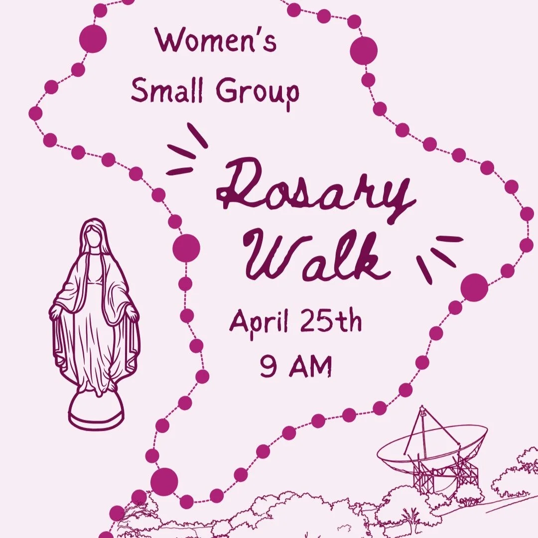 Calling all undergrad women! The women's small group is hosting a Rosary Walk at the Dish this Saturday morning! 🌼🥾

Visiting ProFros are also welcome!!

RSVP at the link: https://partiful.com/e/AOWKky5btKihnKaHhWcU?c=_swK1xqz