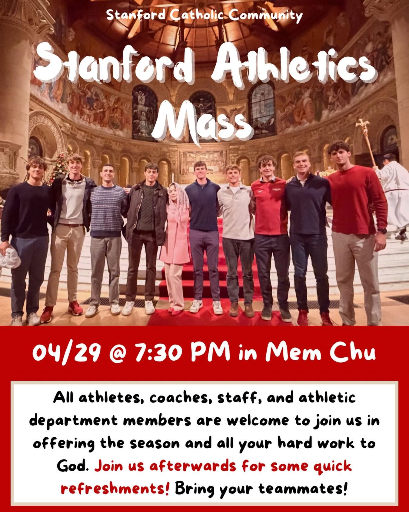 ATHLETE MASS TONIGHT!

Bring your teammates! Looking forward to it 😆