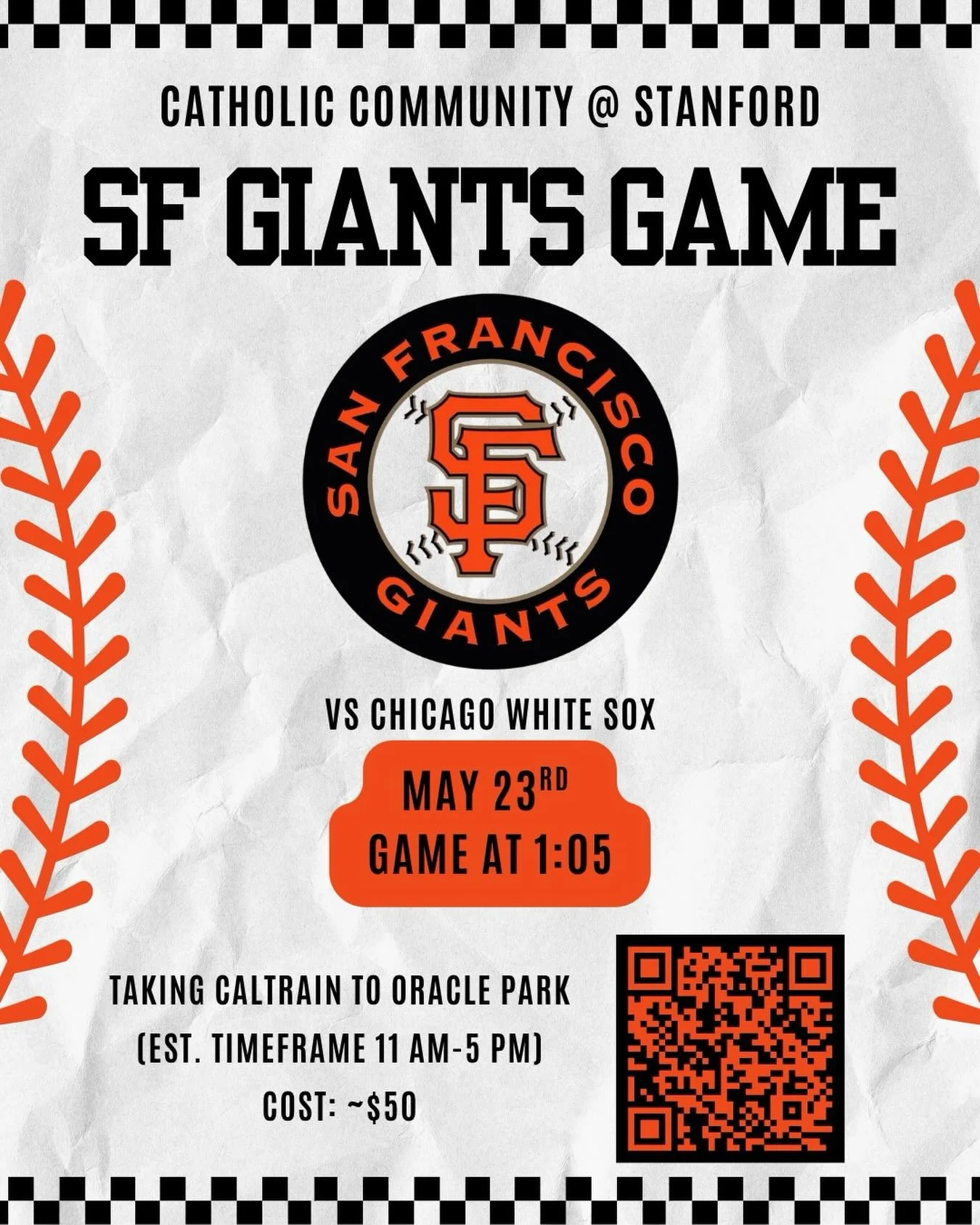 CATHOLICS AND BASEBALL?? Epic combo ⚾️🙏

STUDENTS!! Join the Catholic Community for a baseball game. Find out more in the RSVP: https://partiful.com/e/gSwAr47Qqr6dvVarCSh6?

 GET READY TO SING SOME.... TAKE ME OUT TO THE BAAAALLLLGAAAAMMEEEEEE