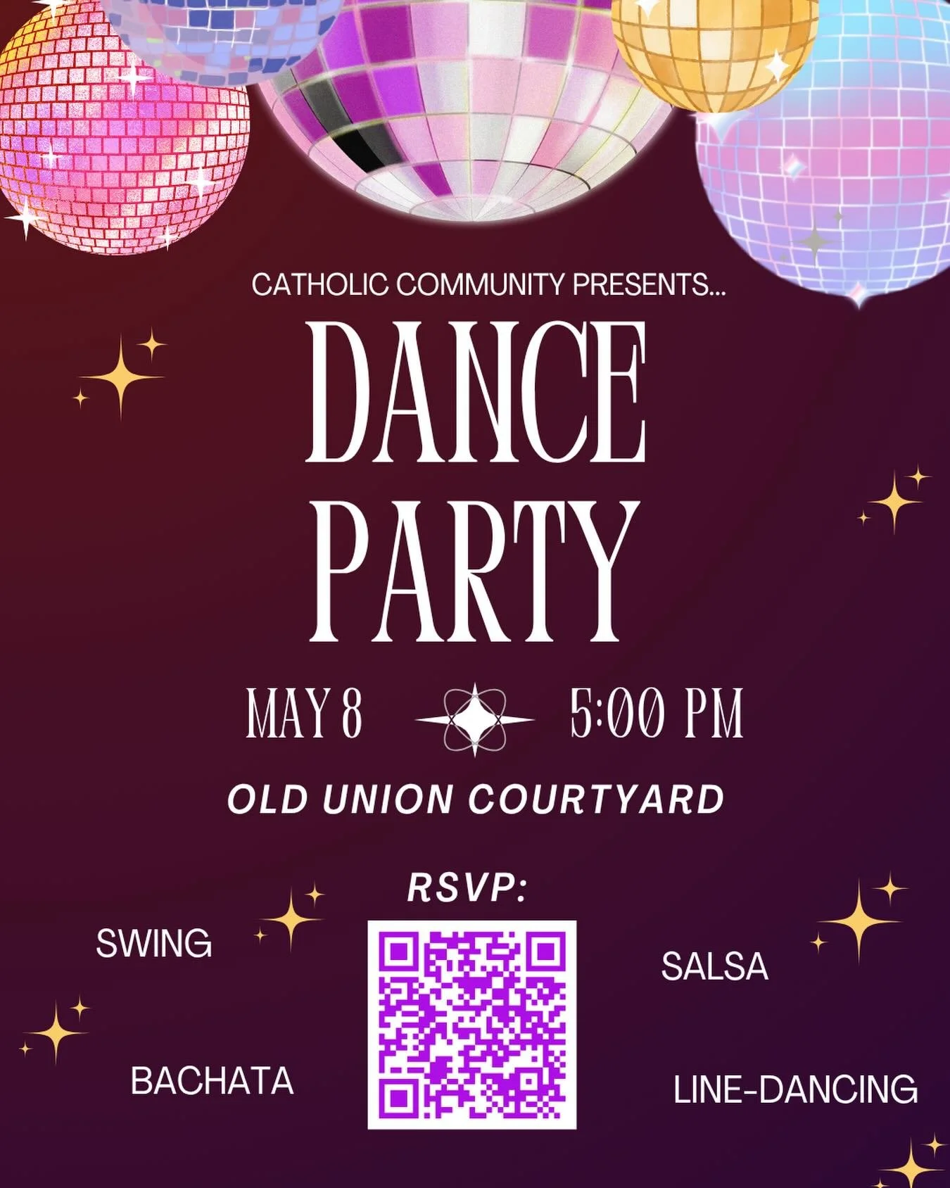 Want to learn some moves before Spring Formal?! 💃🏻🕺🏻

Join us this Friday to learn various social dances including:

Swing, bachata, Waltz, salsa, and line-dancing!

RSVP! https://partiful.com/e/Se3rGWDu32x7C4NGSCE6?c=yOFUzkVo