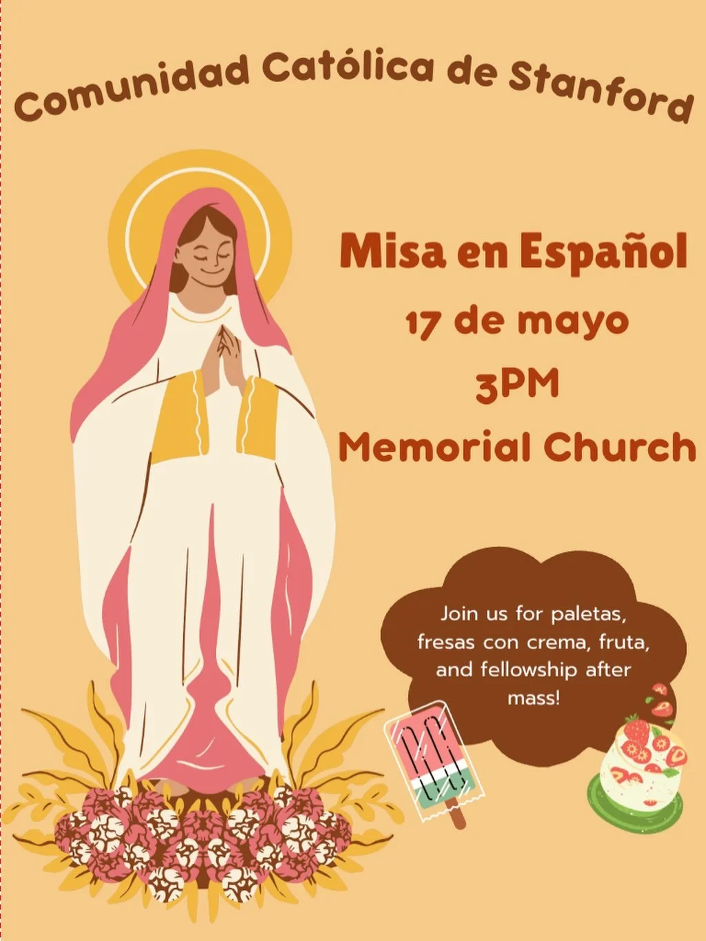 Misa en espa&ntilde;ol!! 

Hoy a las 3 PM! Te veremos ah&iacute;! 🤗