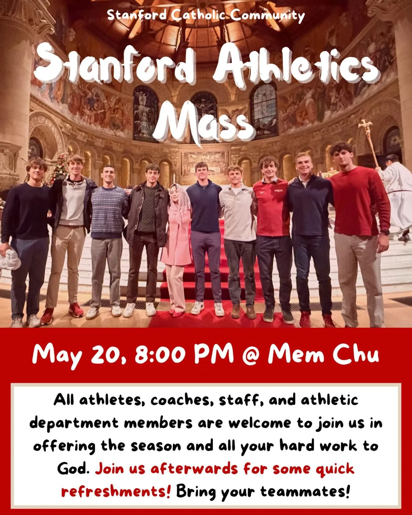 CALLING ALL ATHLETES!

See you tonight at the Athlete Mass!