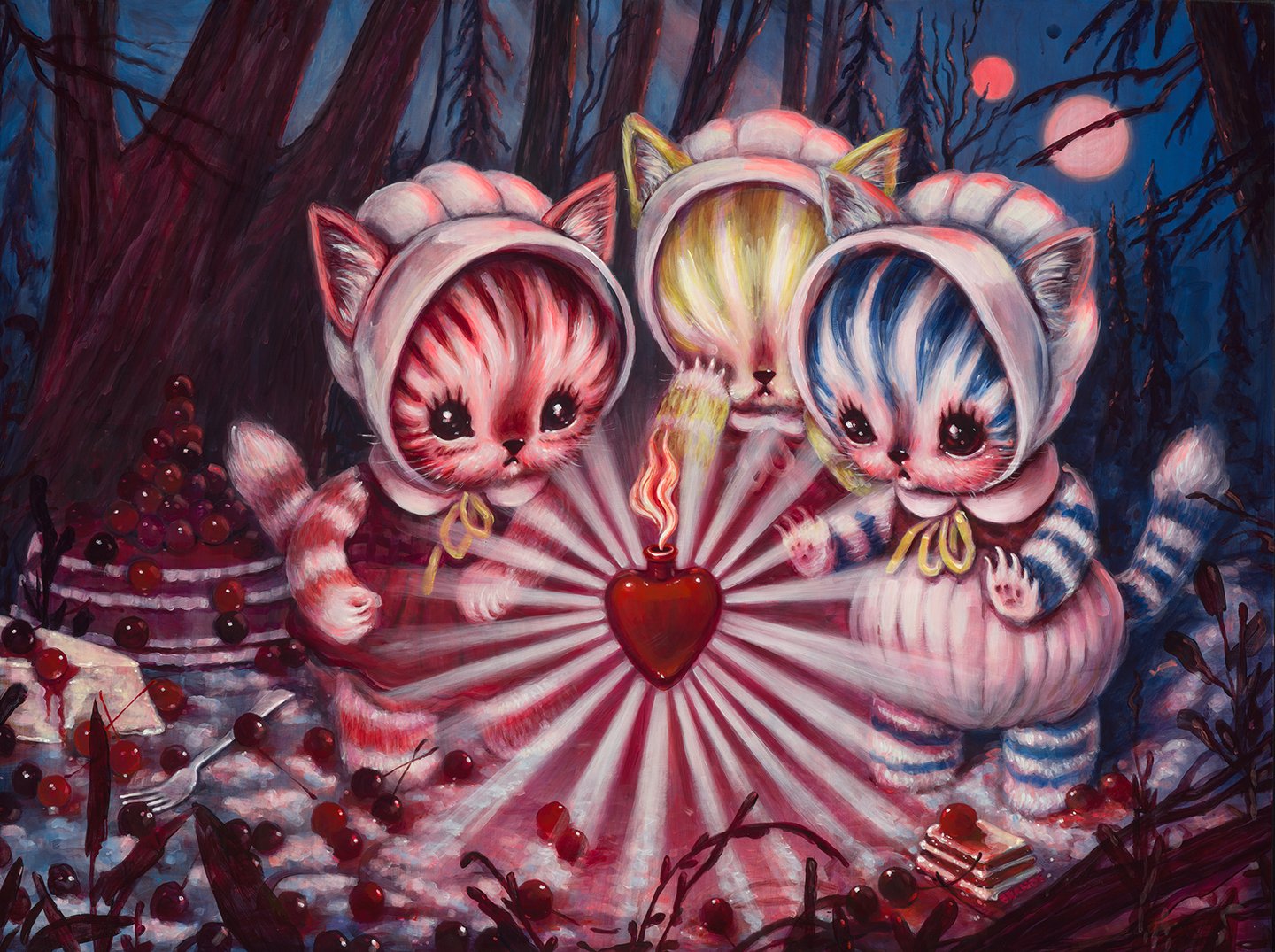 "The Sacred Heart"acrylic on wood, 2026