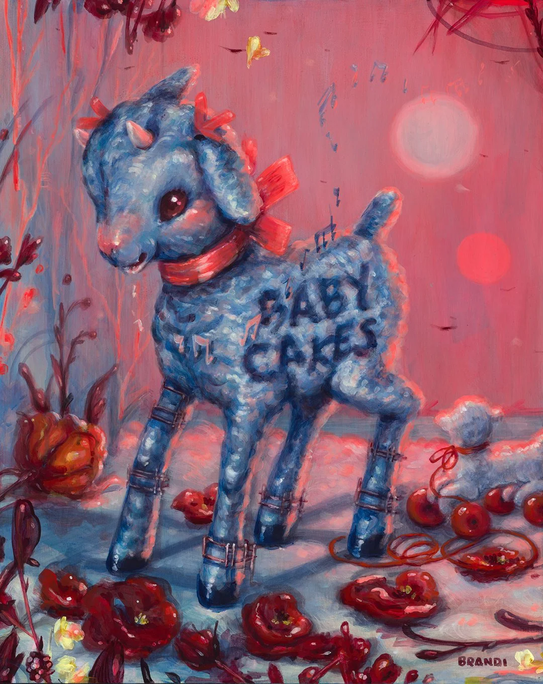 "Dear, Dear Old Baby Cakes" acrylic on wood, 2026