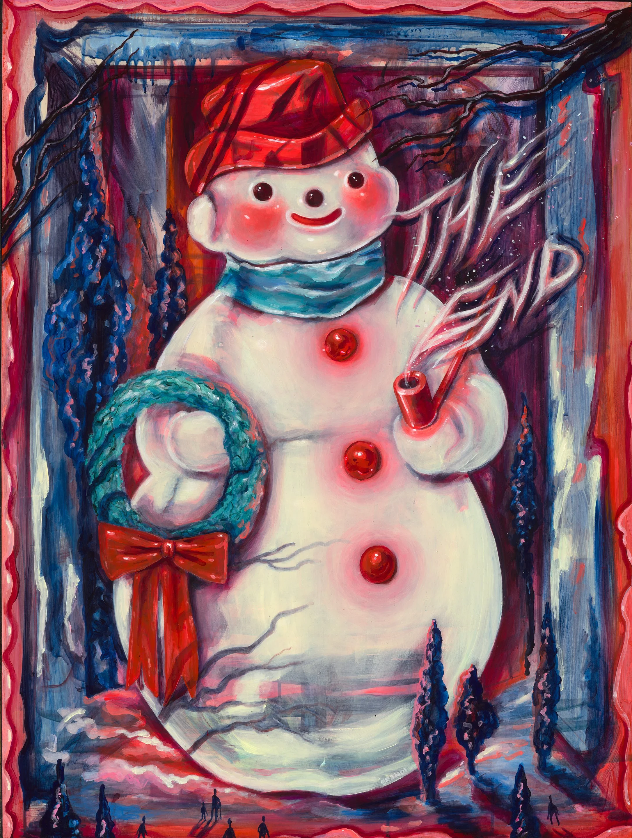 "The End" acrylic on wood, 2026