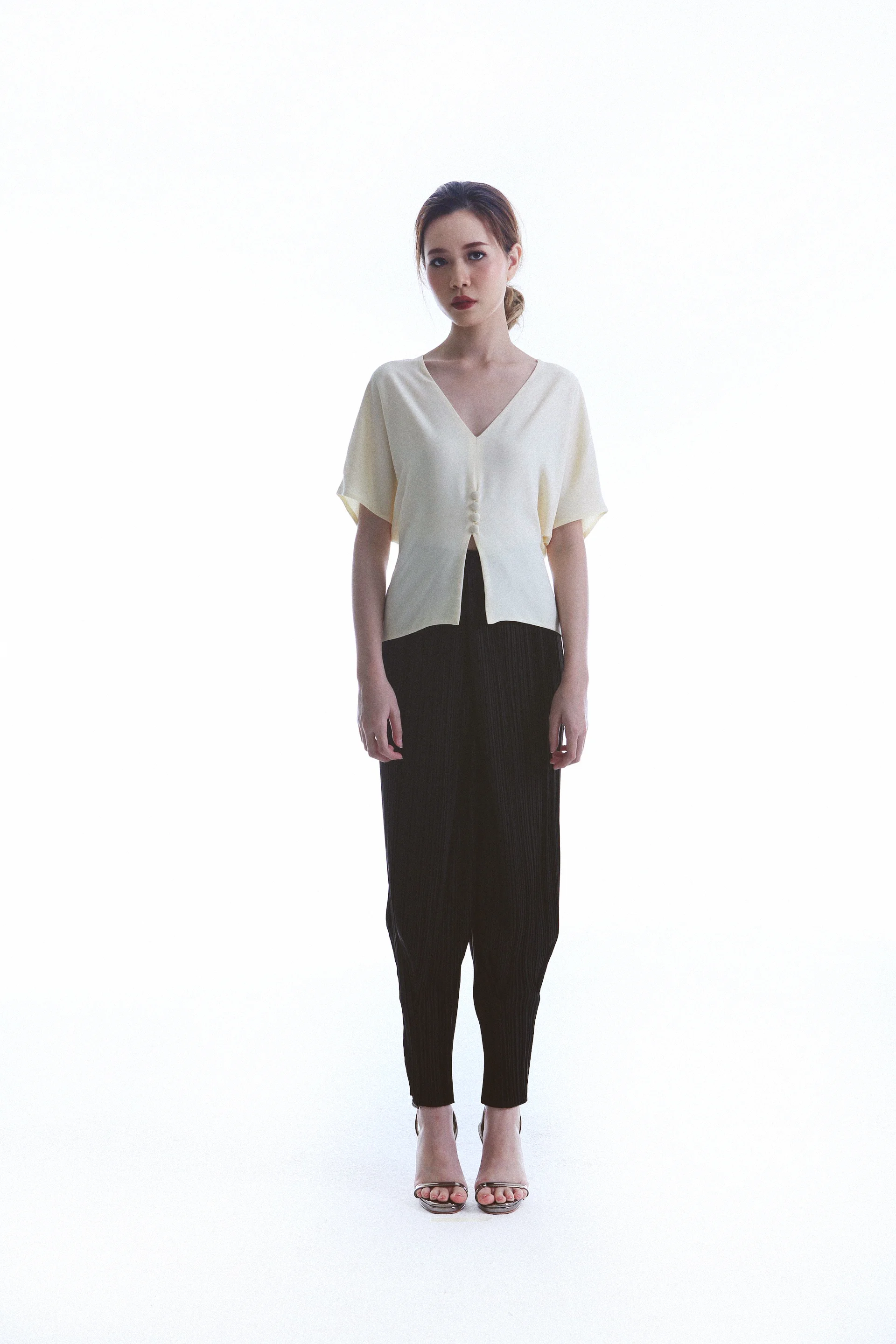 Saint Top worn with Laid Pants