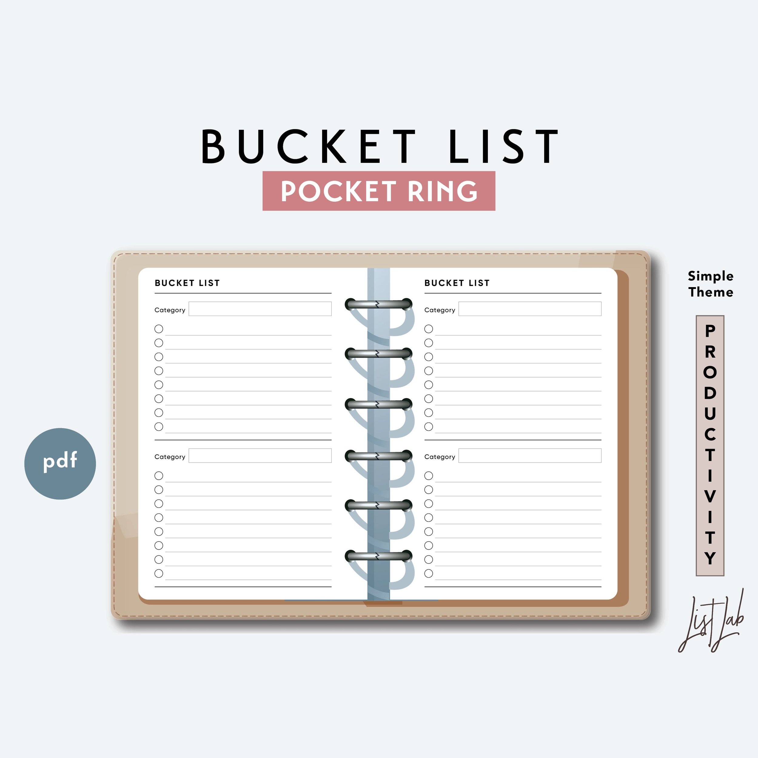 Pocket Ring Bucket List Simple Theme Listlab