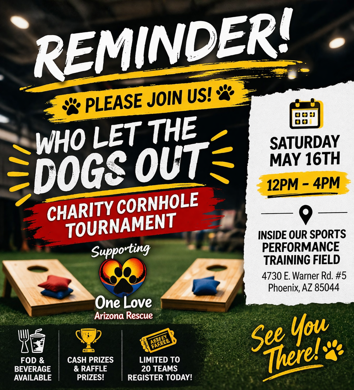 Who Let the Dogs Out Charity Cornhole Tournament