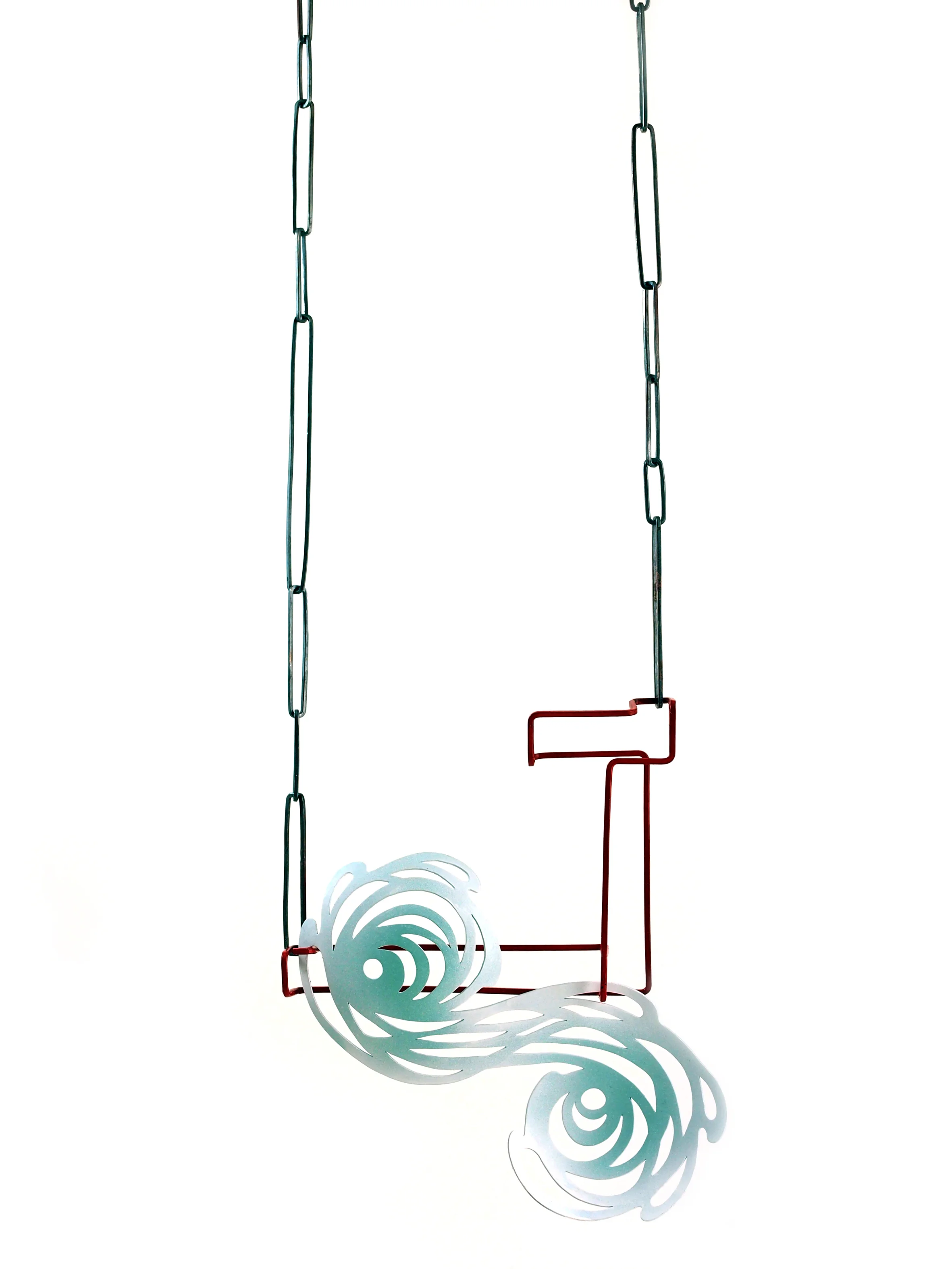 "The Wave". 2013 Laquered copper and silver, oxidized silver.