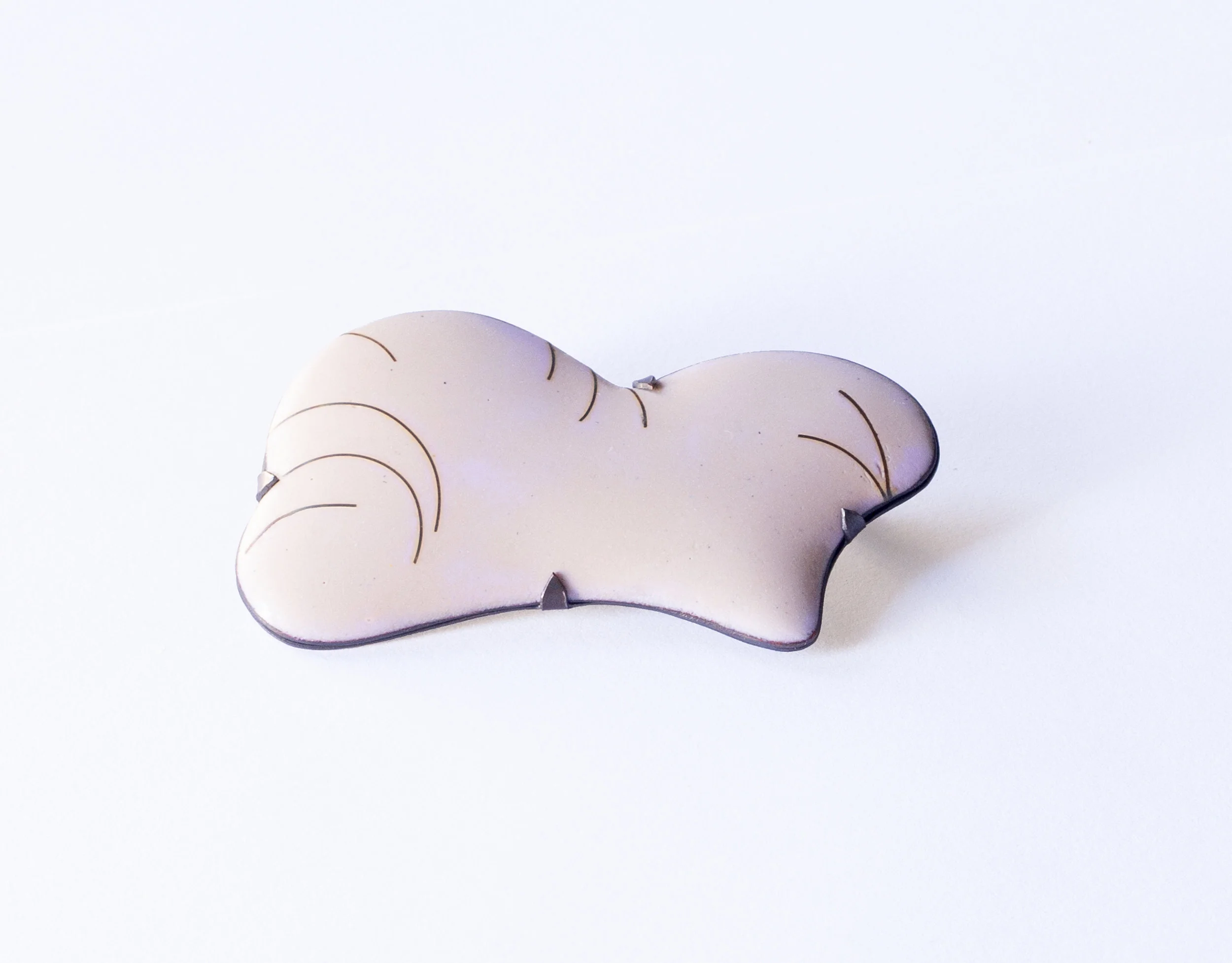Mend Yourself II, 2019 Enamel, copper, silver cloisonne, steel wire. Brooch.