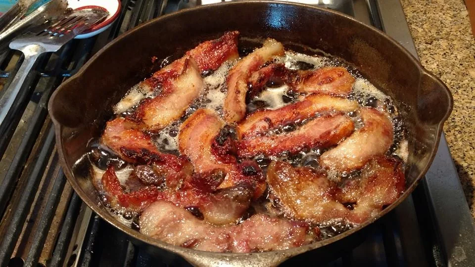 Cook your bacon low and slow until desired doneness is achieved. Low and slow brings out the flavor and juiciness.