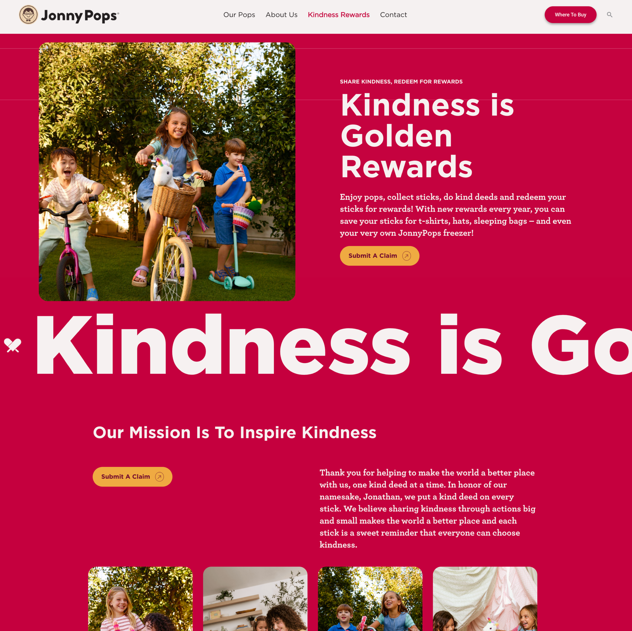 Kindness is Golden page AFTER redesign