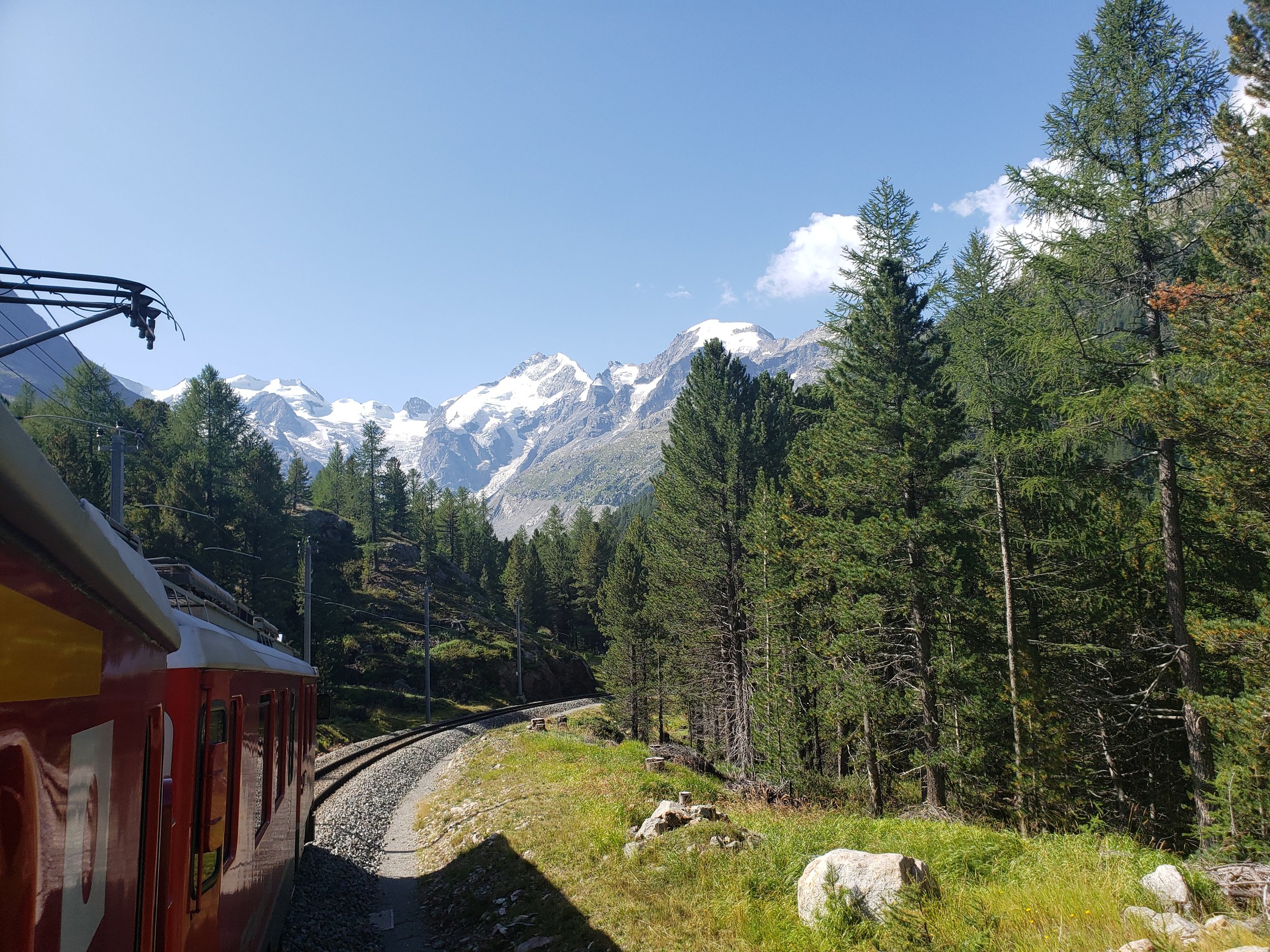 Train from Tirano to St Moritz