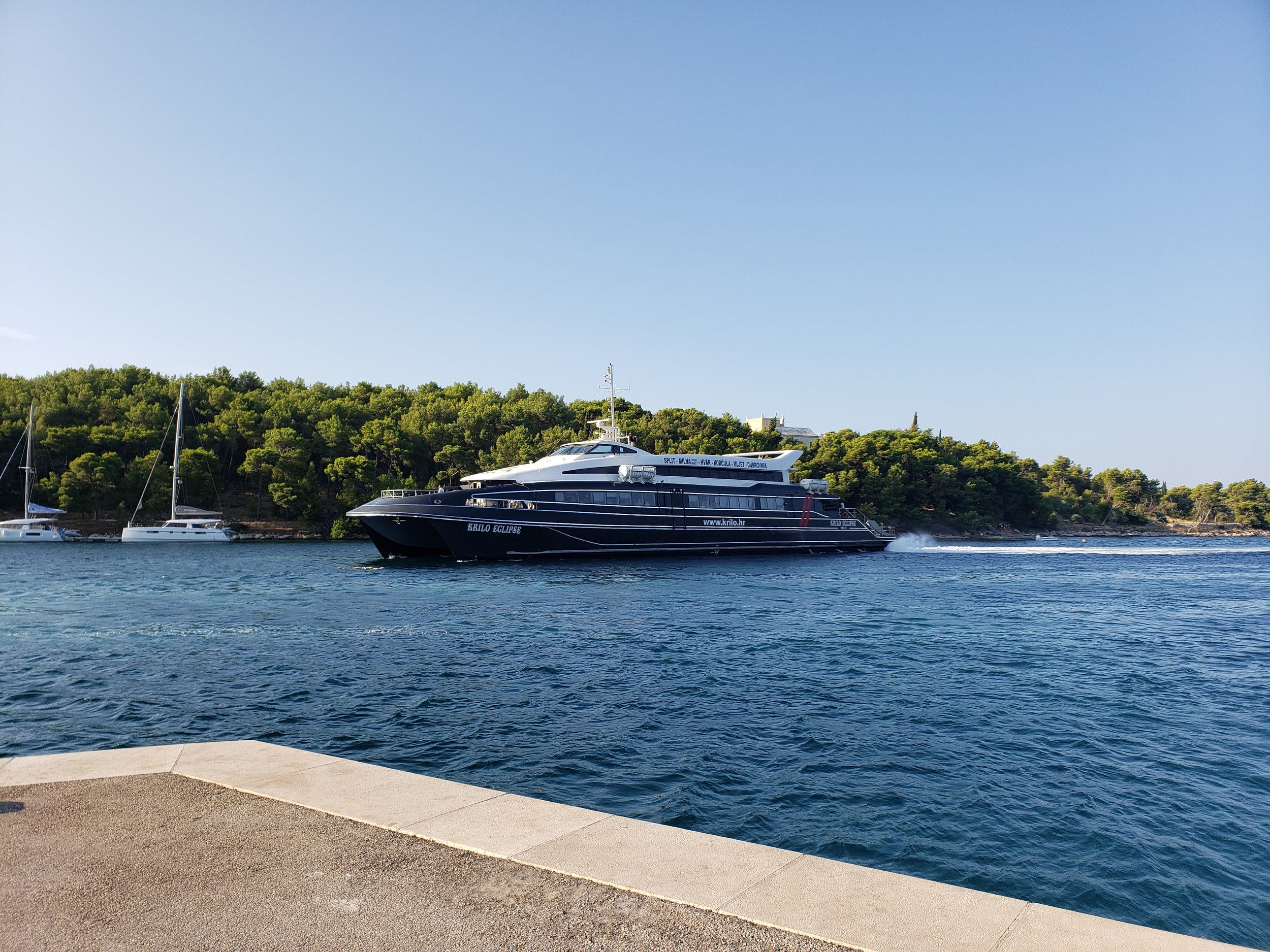  Krilo catamaran ferry from Milna to Dubrovnik 