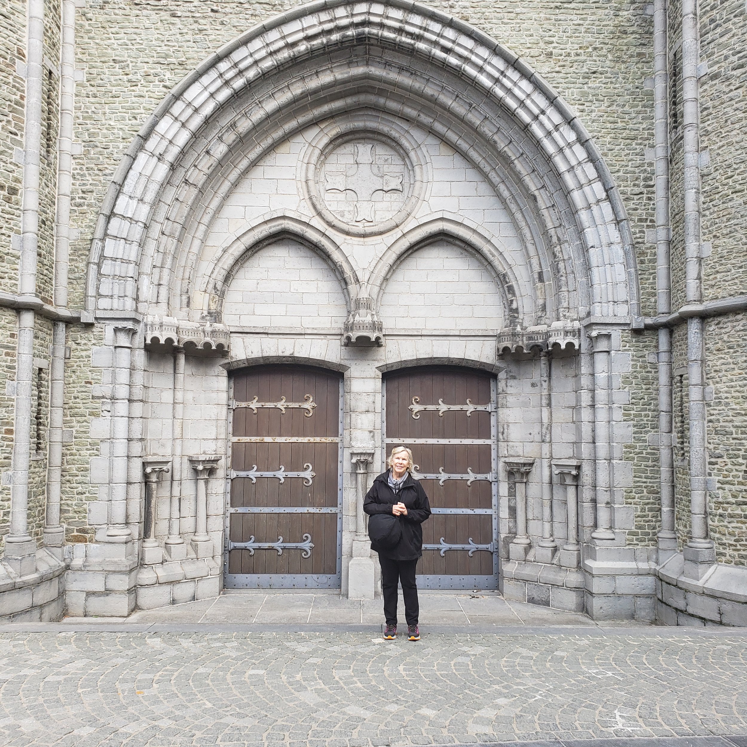  Jeri in front of the church.  