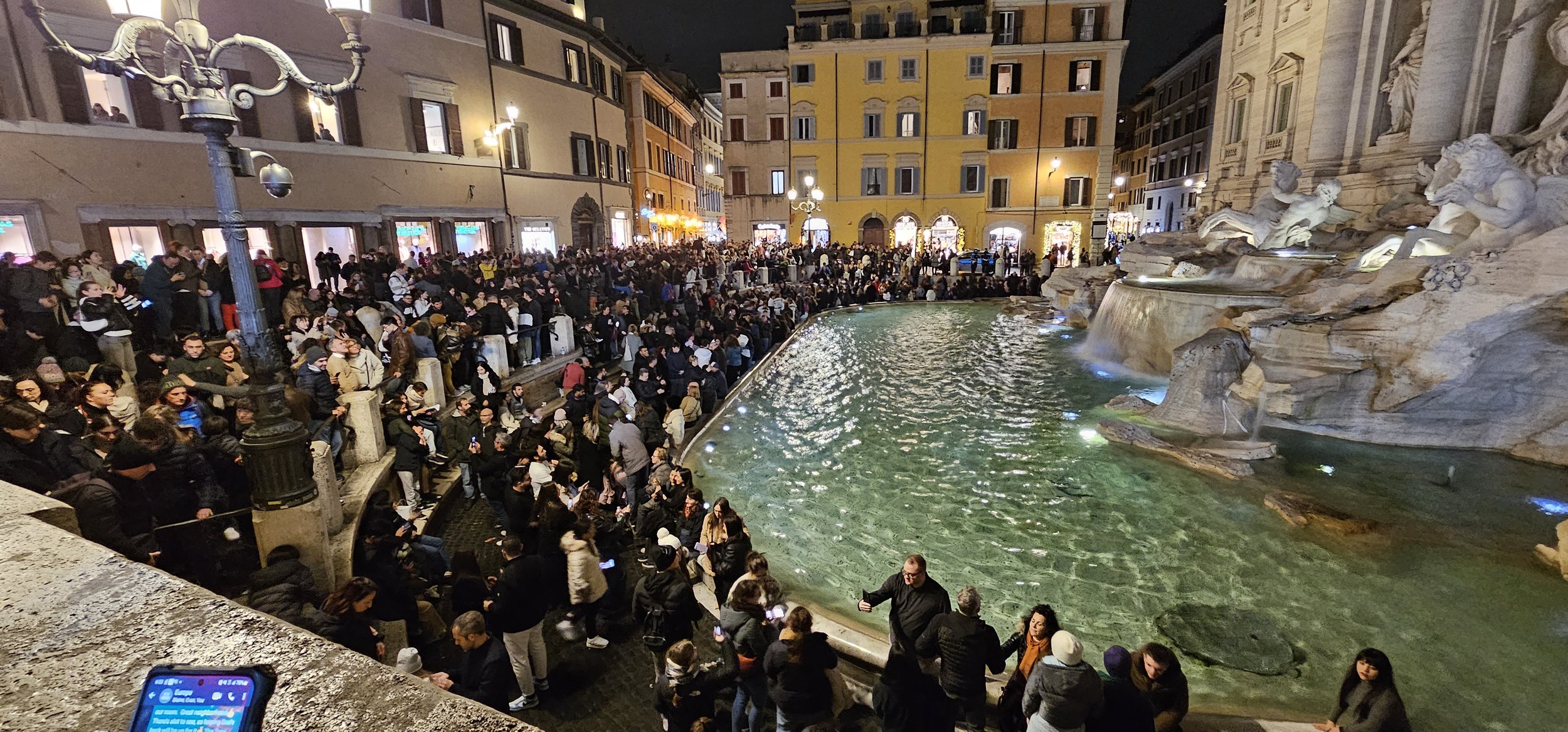 Crowds at Trevi Fountain