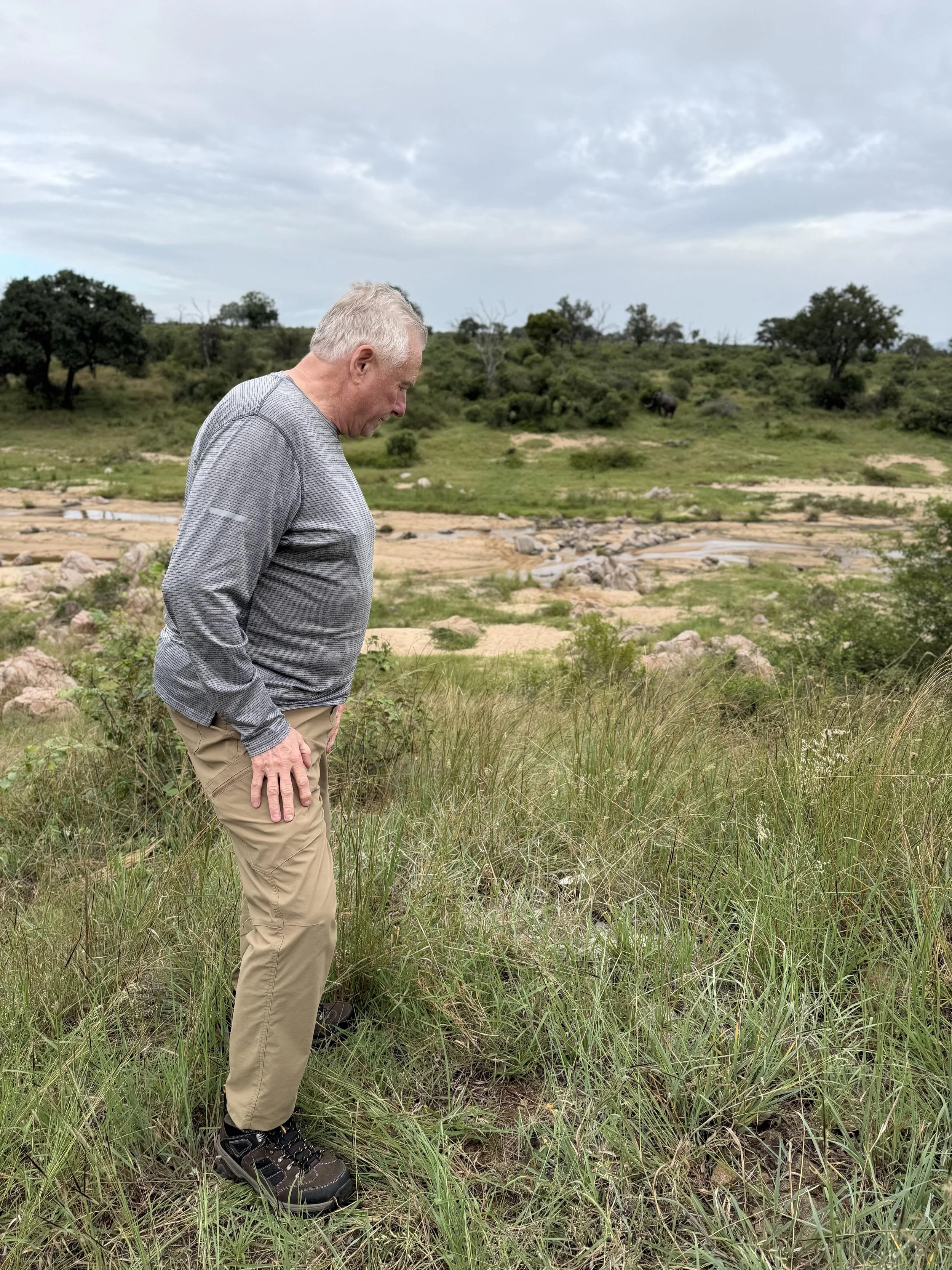  Blaine with Jeri’s ashes overlooking the Mlambane River 