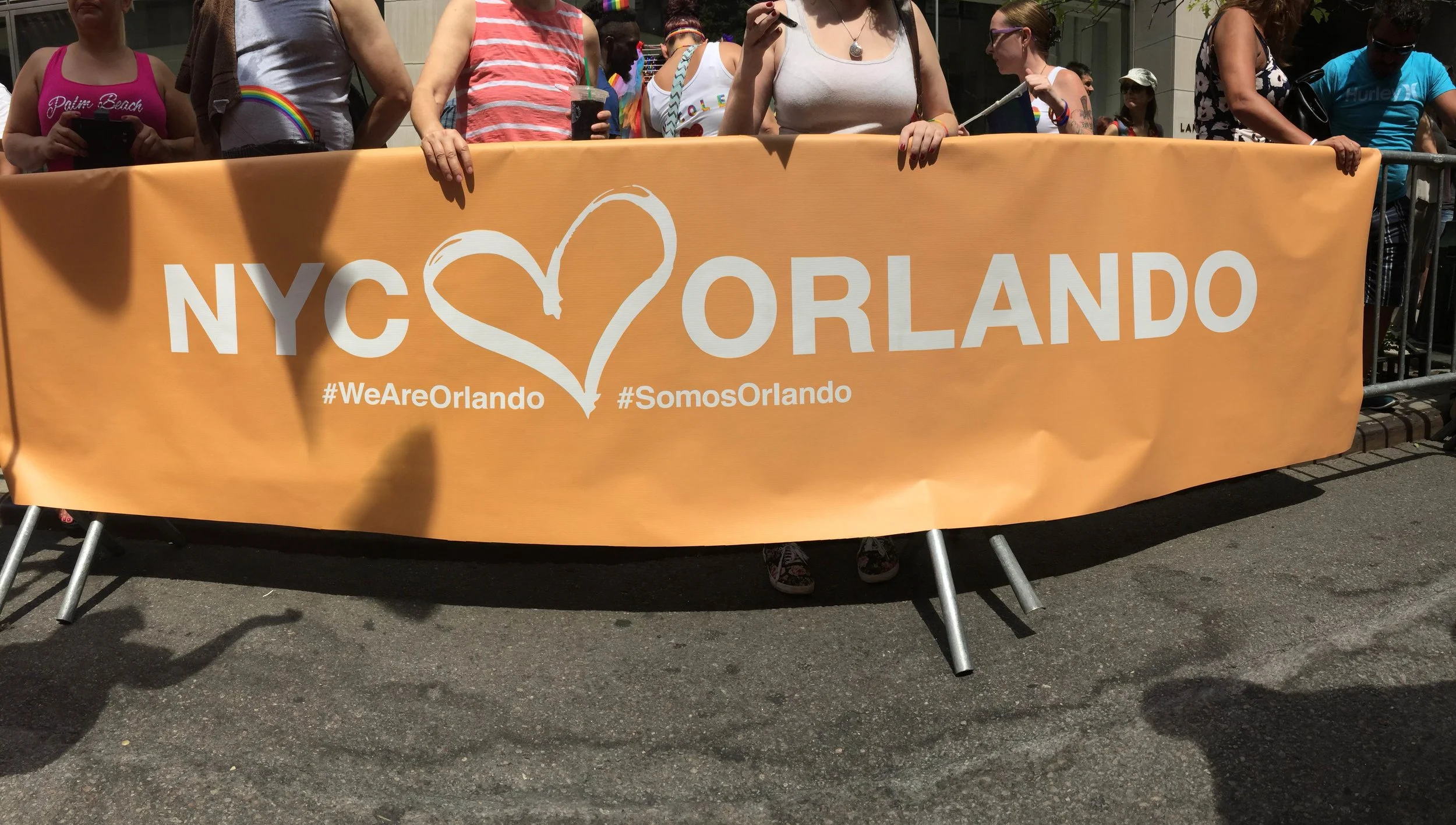 NYC Stands with Orlando Pride March Banner, June 2016