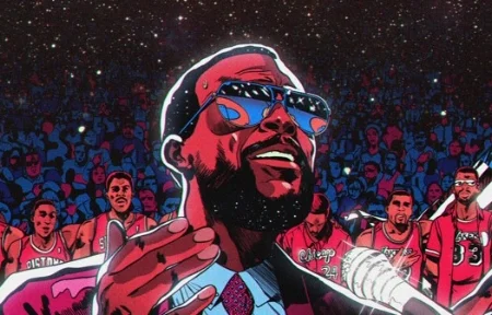 Marvin at the All-Star Game (illustration: Paul Lacolley)