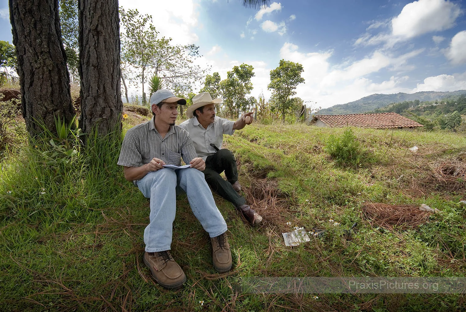 FAUSTO & PEDRO - Sipakapa continues to refuse any payments from the company and resist continued attempts to expand the mine within their territory. Instead, the community proposed an alternative development project of their own in the form of a fair-trade organic coffee cooperative. In the summer of 2009, their coffee co-op finally got off the ground and participants, like Fausto and Pedro here, are now in the process of laying the groundwork for their future plantations. While the referendum was important in demonstrating the community’s unified opposition to the mine, it was also very important for them to be able to propose an alternative that was driven by the whole community themselves.