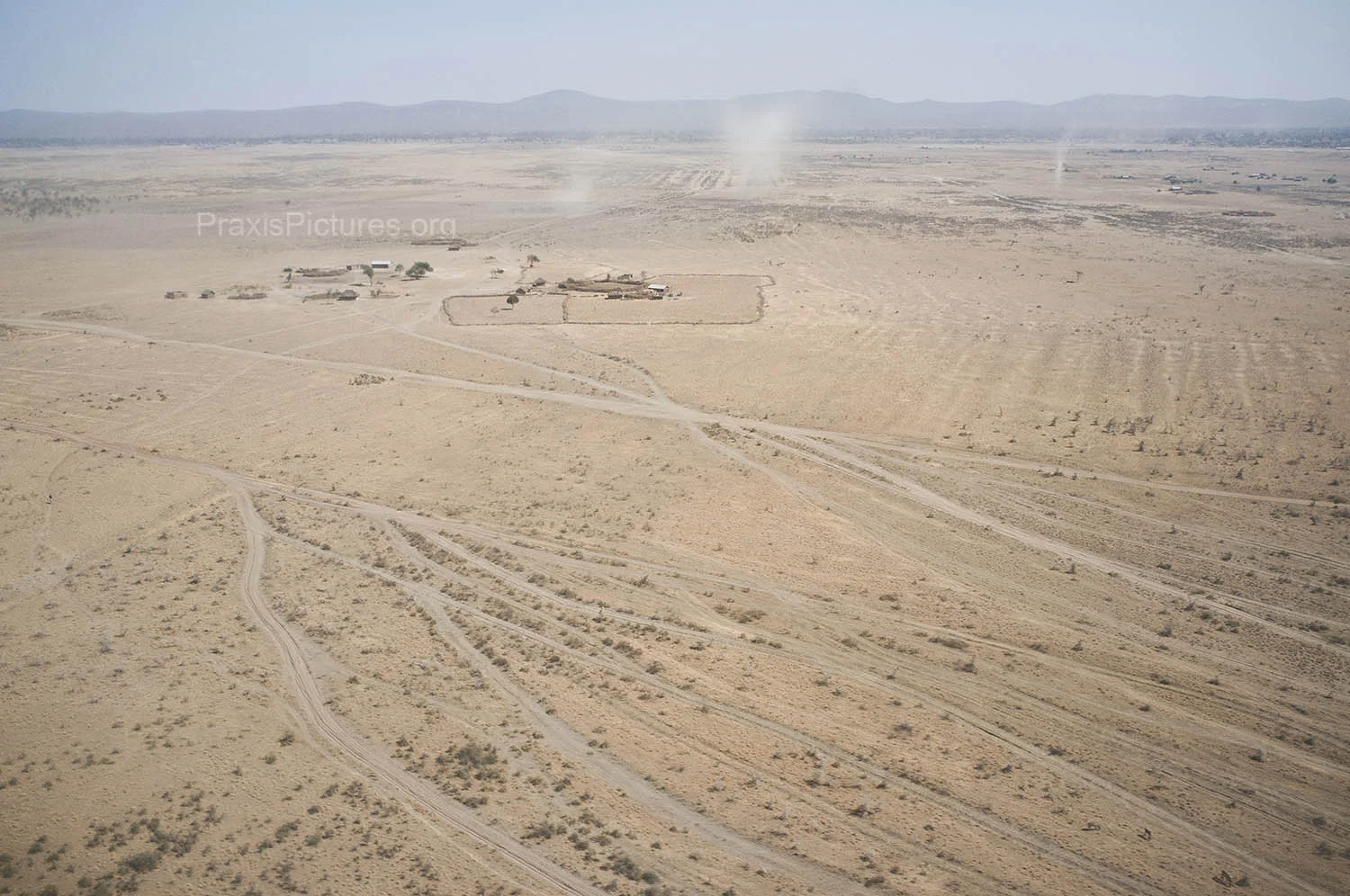 DRIED UP RIVERS - An aerial view of the drought. Dried up rivers and dust storms are all that remain on this once fertile land.