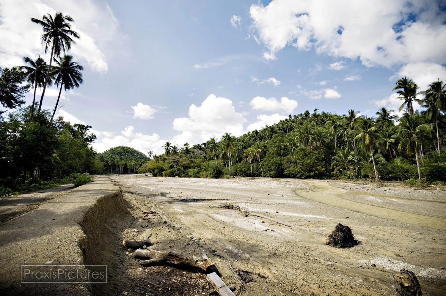 In 1993, in Marinduque, Philippines, one of the tailings dams of Placer Dome’s copper mine burst sending millions of tons of mine waste raging down the Mogpog river in a flash flood that swept away homes, people and livestock. The path of destruction can still be seen, fifteen years later, all along the Mogpog River, which remains biologically dead.