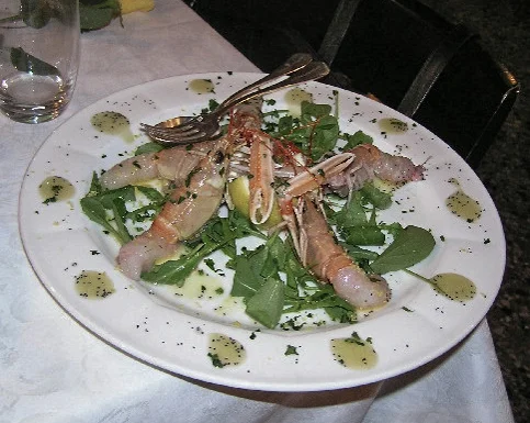 Platter of Raw Scampi