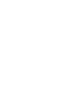 Black background with a white, stylized geometric shape resembling an abstract diamond or square with curved edges.