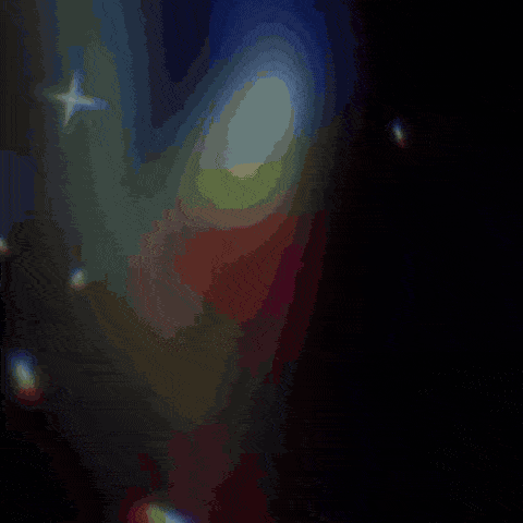 Abstract rainbow aurora with glowing stars on a dark space background, creating a dreamy cosmic light effect with vibrant blue, green, yellow, red, and purple hues. Featuring tarot card artwork from Teamfight Tactics Set 12 from Riot Games.