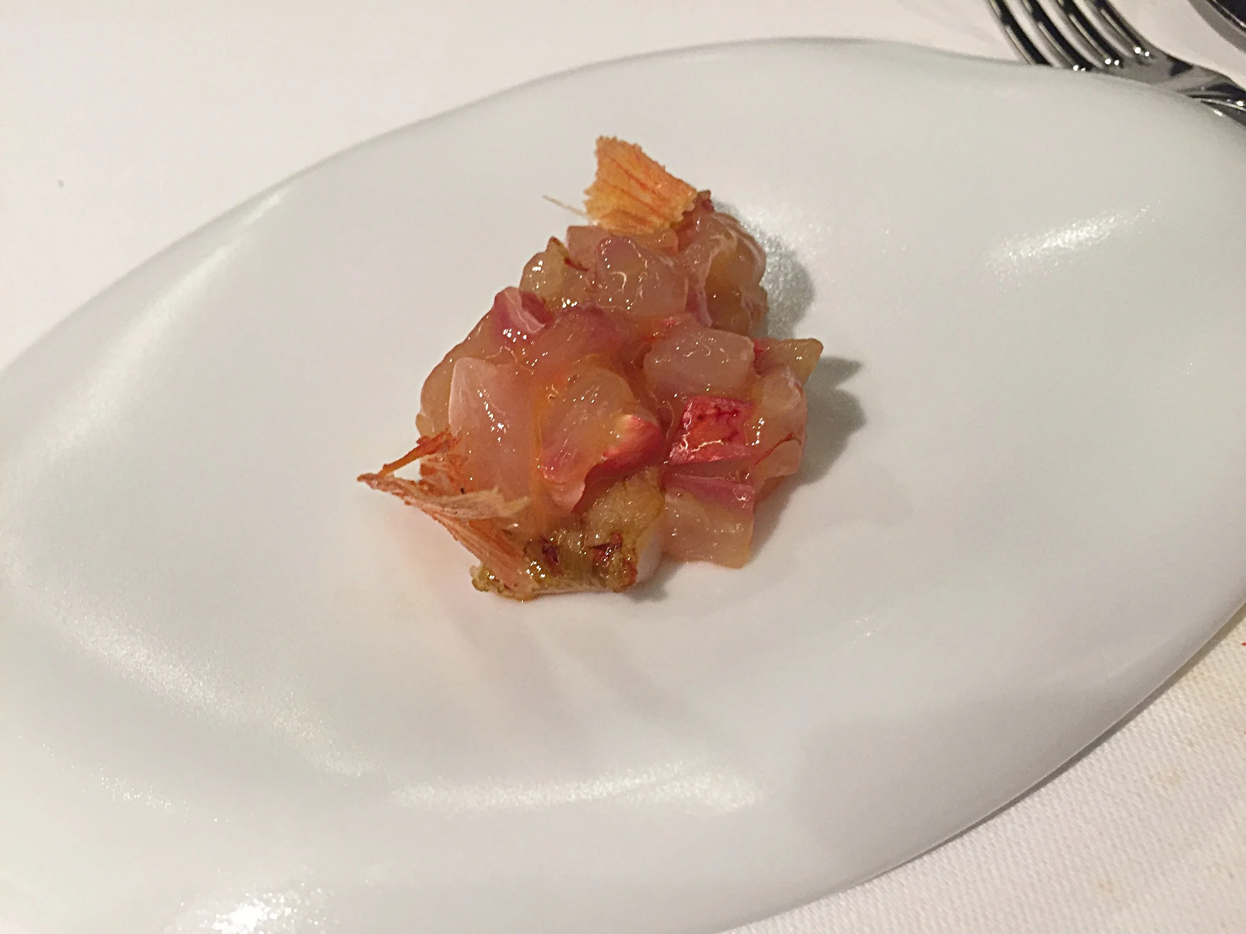 Tartar of red mullet textures.