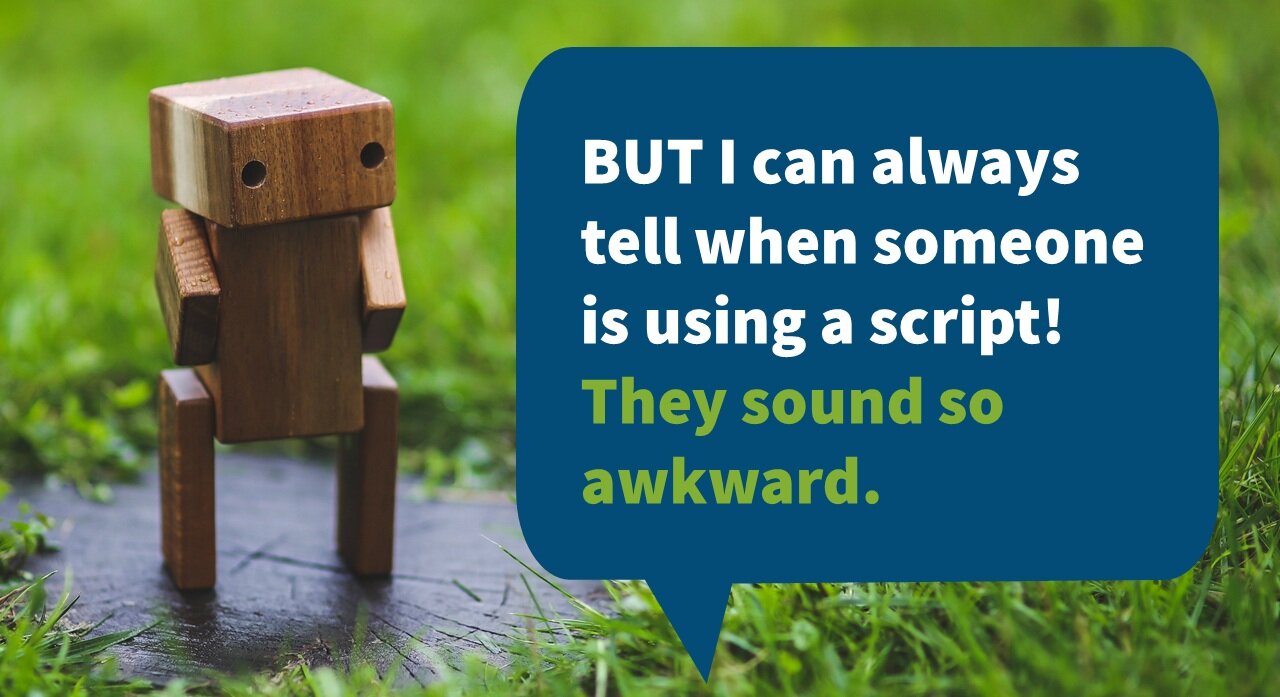 scripts sound awkward robot quote graphic