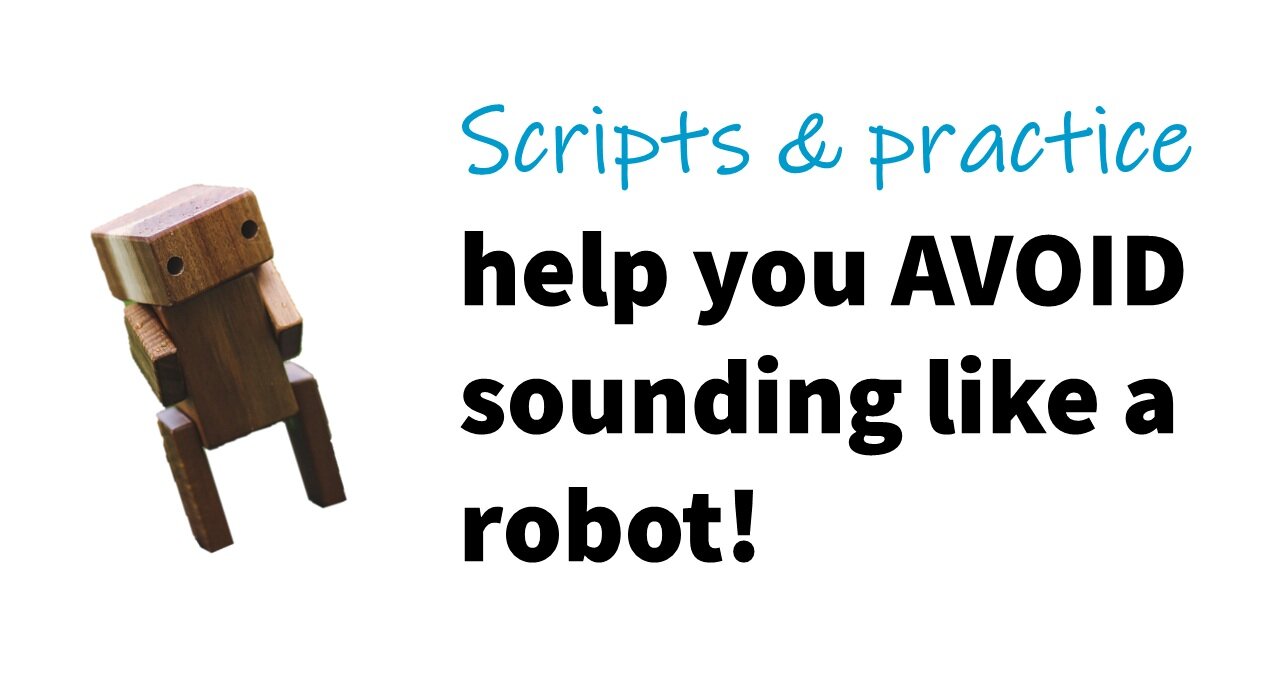 script and practice text robot graphic