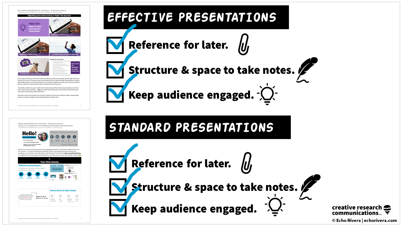 how to write a presentation handout