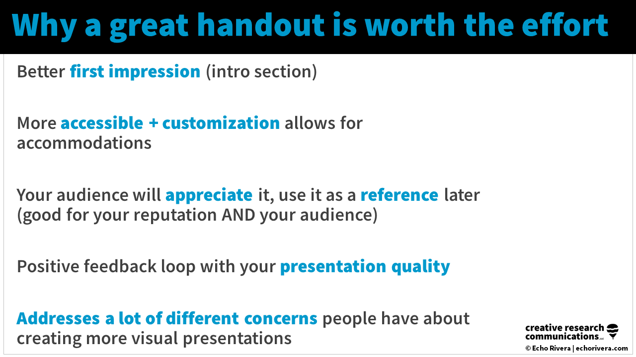 How to create effective presentation handouts for class lectures 