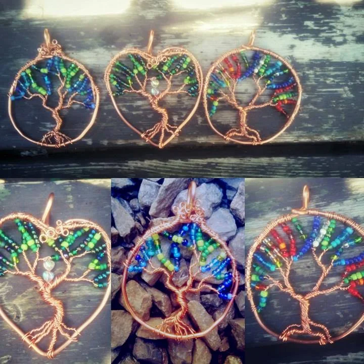 These beautiful necklaces are just a small sampling of what wonderful local jewelry artist Shayla Dawn of Red Dawn Creations on Facebook has done with the some of the copper wire recycled by our yard.