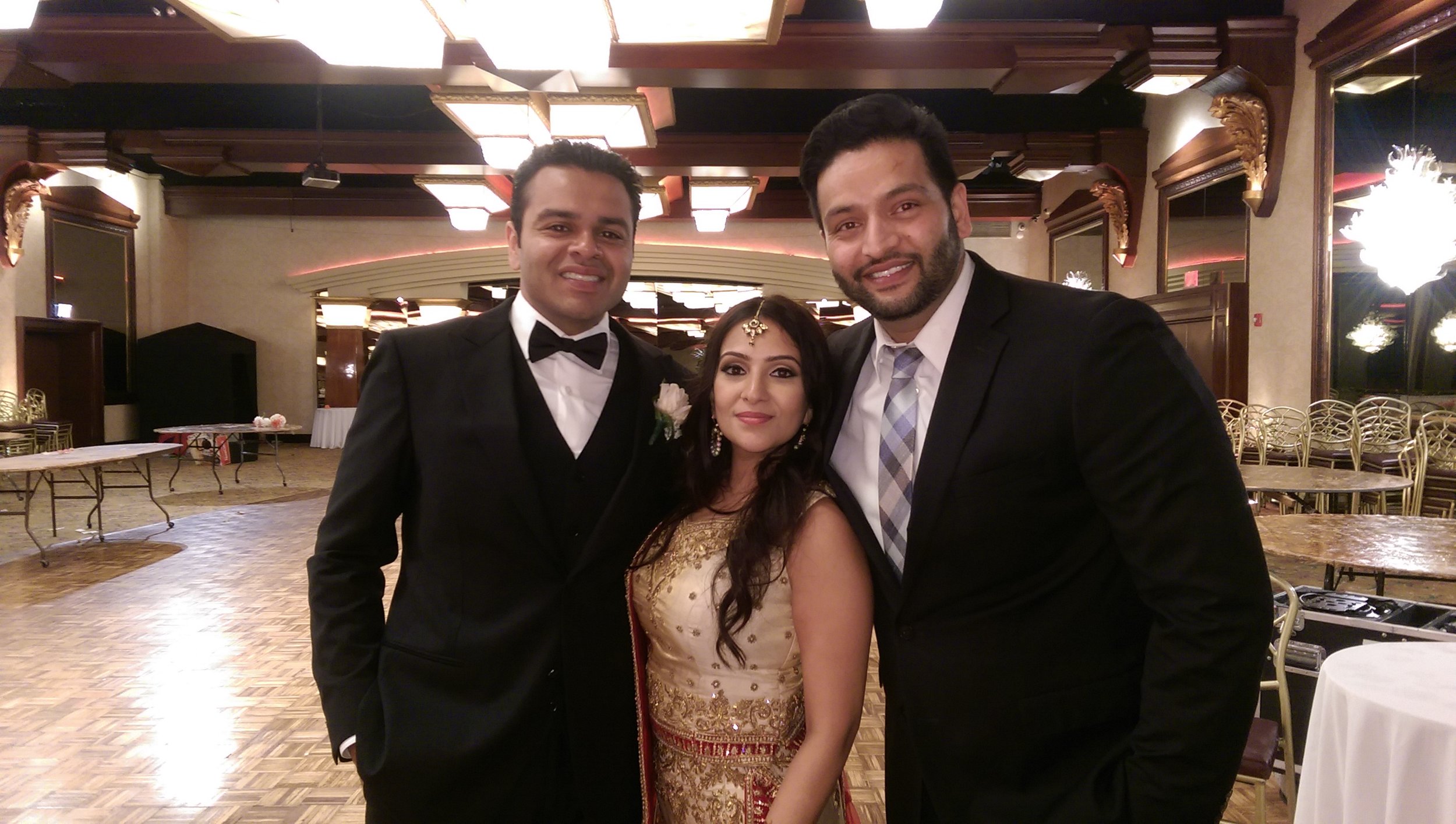 Dj amrit with the royal couple at Crest Hollow Country Club, NY