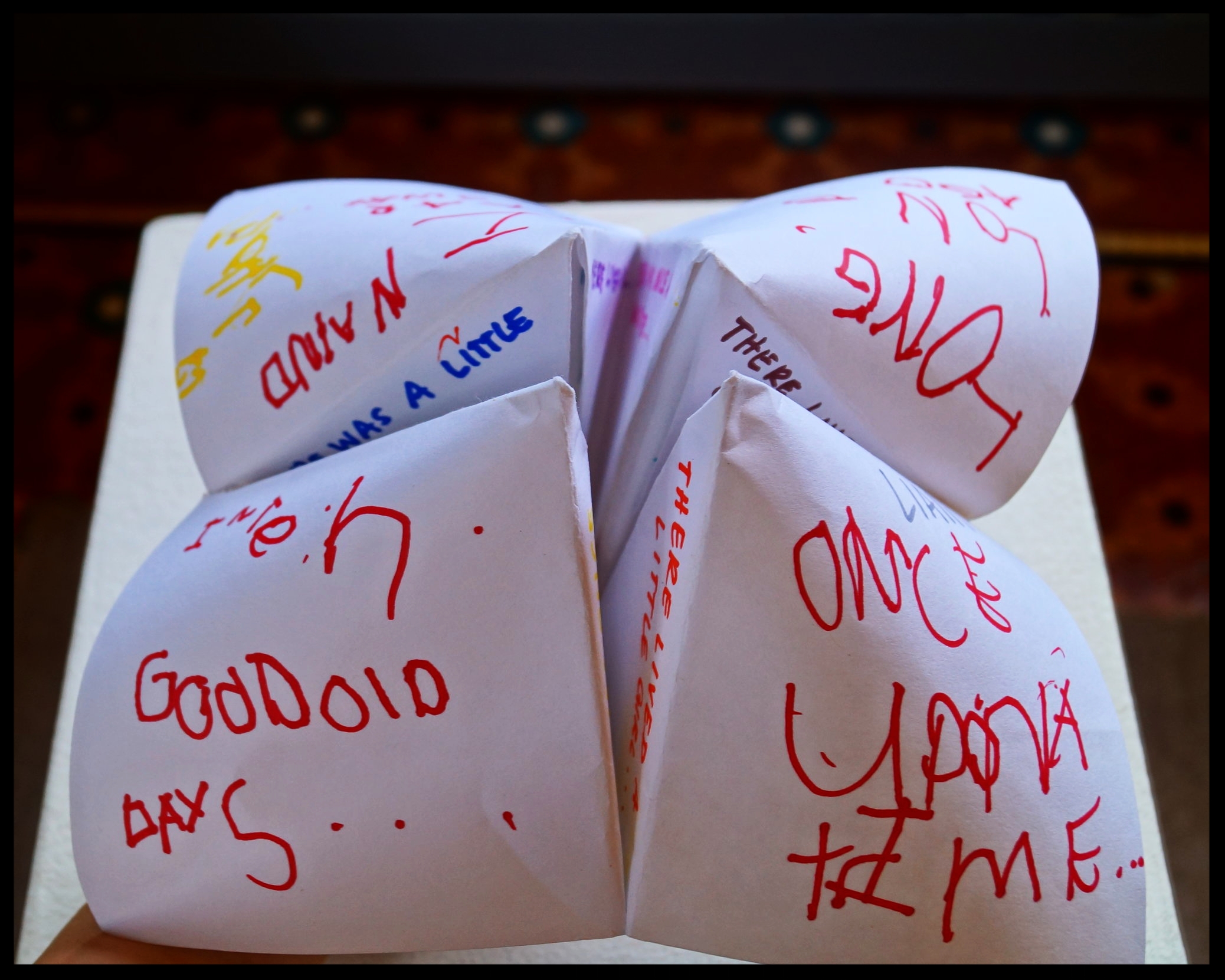 Outer squares of the fortune teller: story opening