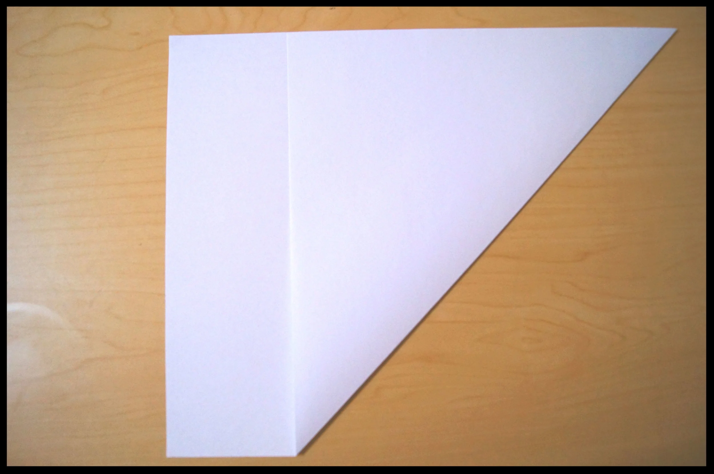 2. Take the bottom right corner and fold it up diagonally to create a triangle. There will be a small strip of extra paper to the left of the triangle.