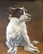 "Sancho Panza, the Artist's Dog", 16"x20", Oil on Canvas