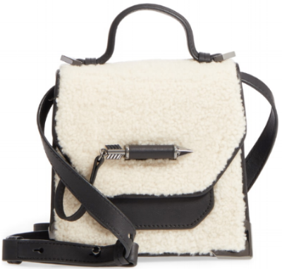 Mackage Shearling Crossbody : What an unexpected and FUN way to use shearling. Even though it's unique, it still is neutral and versatile to match numerous outfits! The simplest Look is transformed with this bag.