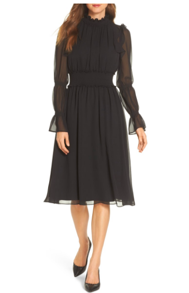 This Chelsea 28 Ruffle Midi Dress brings the drama!