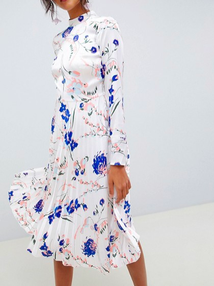 ASOS Pleated Midi in Floral Print Perfect for a Marian fest day ; )