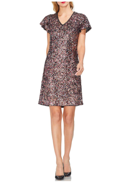 Vince Camuto: Flutter Sleeve Sequin Dress Bring on the party!! This is sure to dazzle with a nude heel or wear it more caually with a denim jacket, tights, and booties! Woo!