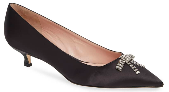 Kate Spade NY: Derby Pump This crystal bow is the perfect feminine detail. It can take a casual LBD to a date night!