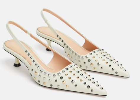 Zara: Studded Slingbacks Add a little spunk with a statement shoe! Just remember to keep the other components of your outfit super simple, so as not to look overdone.